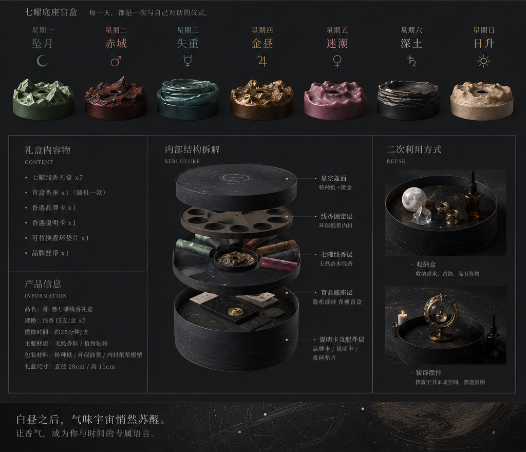 香遇七曜线香礼盒 - 视角一