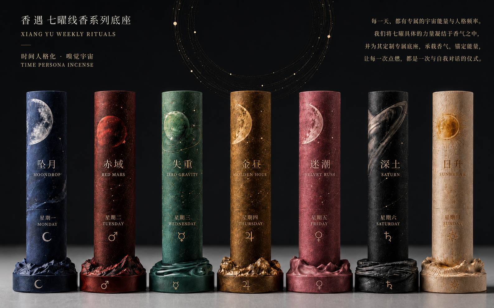 香遇七曜线香七款产品完整陈列